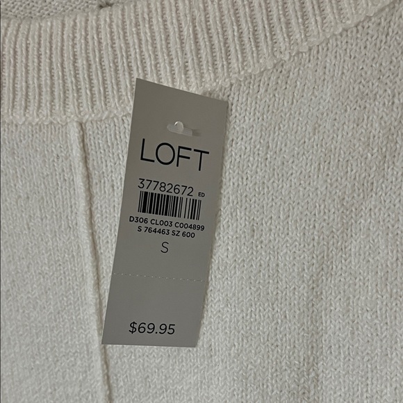 NWT LOFT Cream Knit Sweater - Picture 2 of 3